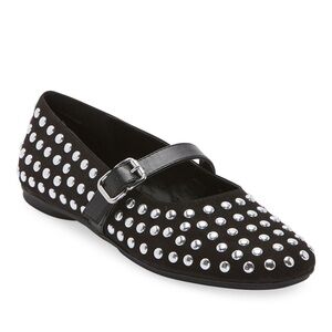 Black studded flats